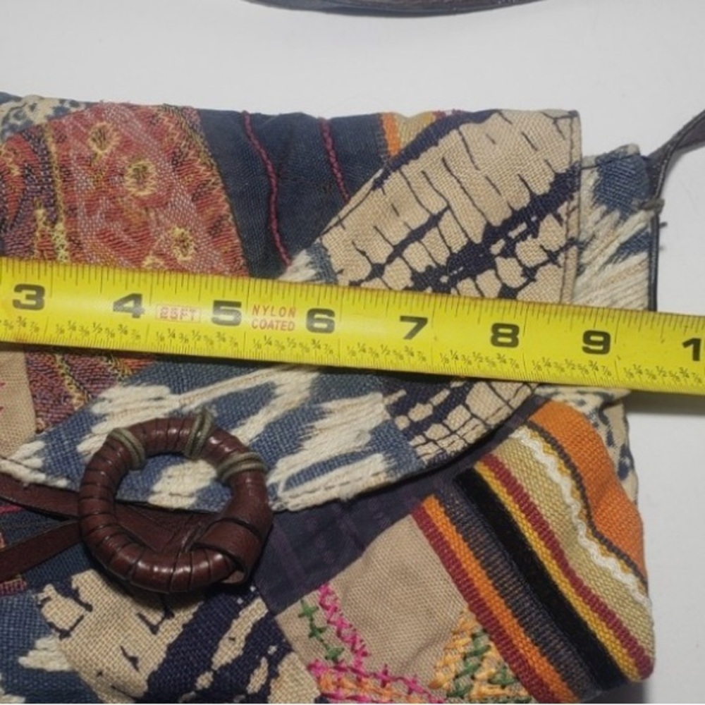 Lucky Brand Patchwork Shoulder Bag with Blue and Brown Accents - Picture 9 of 11